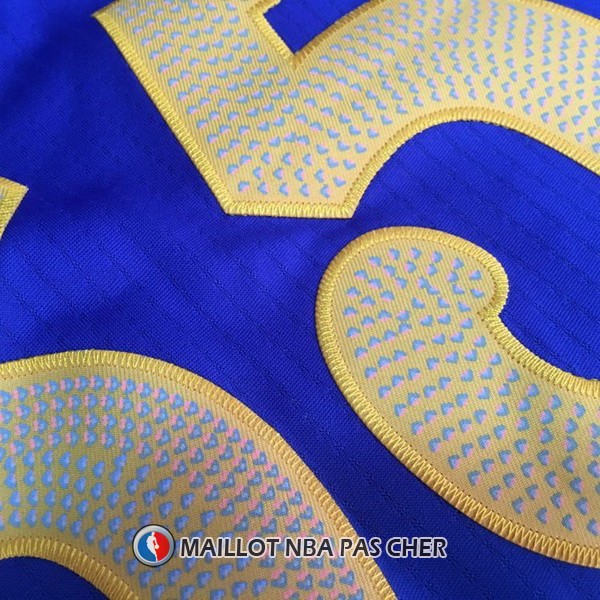 Maillot Authentique Navidad Golden State Warriors Durant 35 2016-17 Bleu